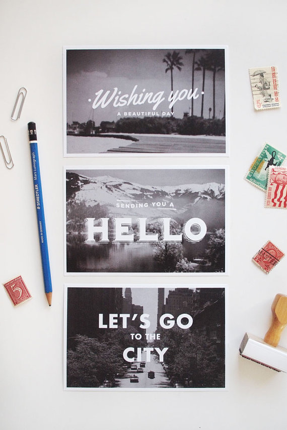 Travel Postcard Set by a Pair of Pears