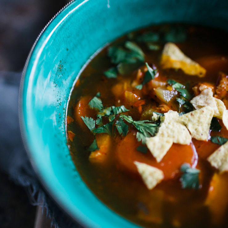 Mexican Soup with Chicken and Lime | nathalie.ie