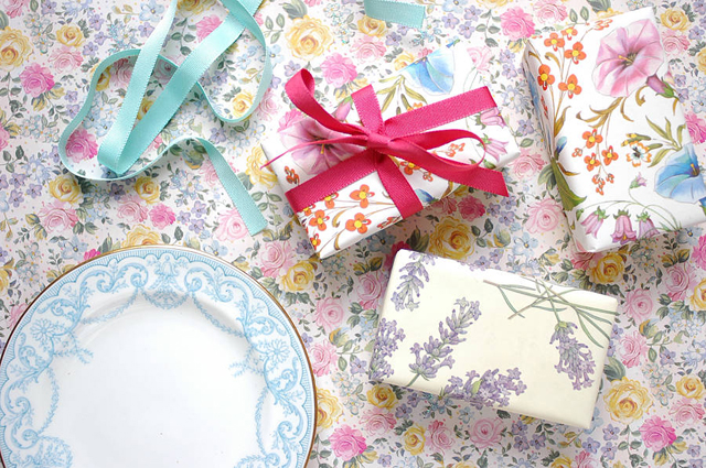 floral wrapped soaps