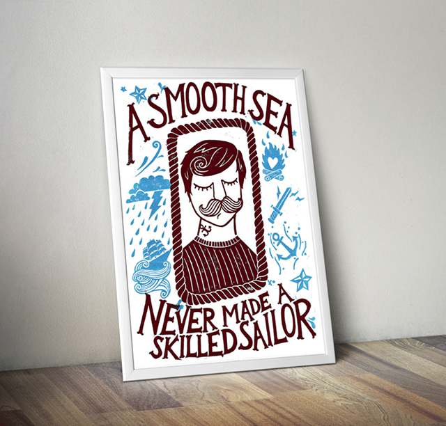A Smooth Sea Never Made  A Skiller Sailor | Damn Fine Print