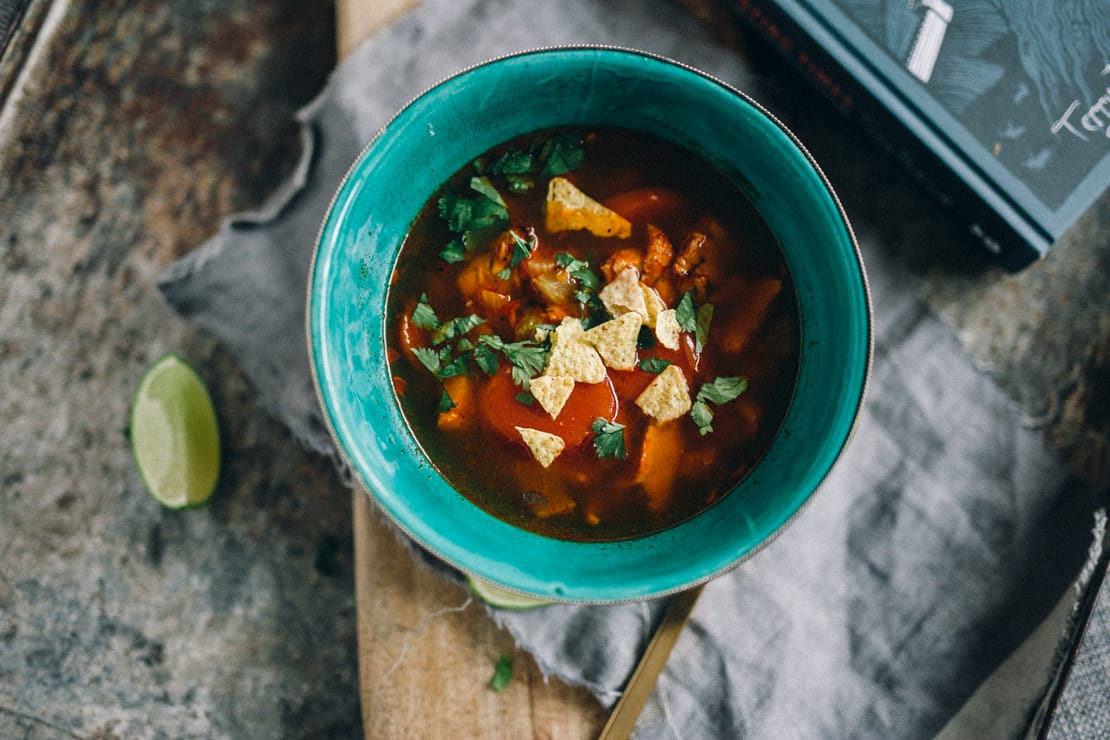 Mexican Soup with Chicken and Lime